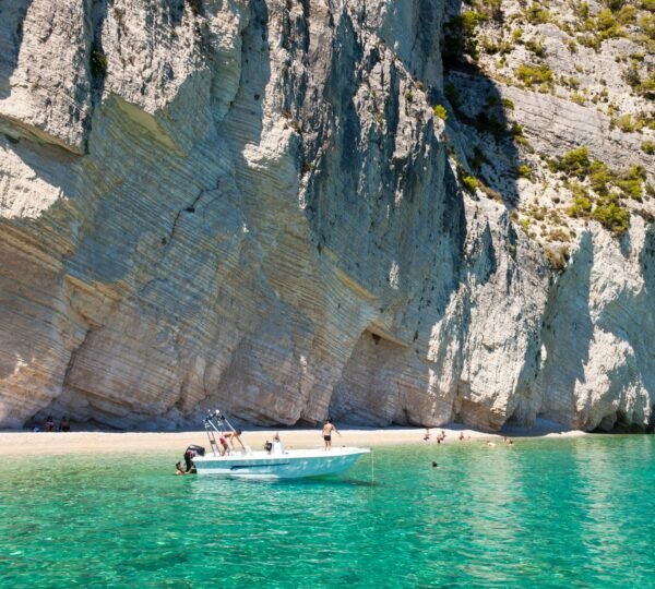 View of Keri blue caves in Zakynthos (Zante) island, in Greece