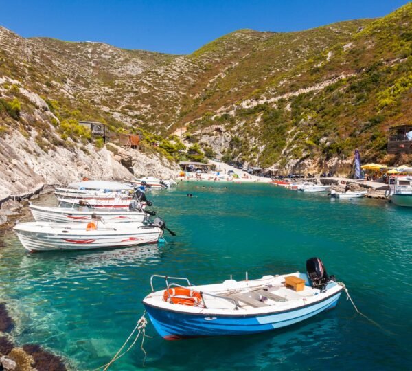 view of Porto Vromi beach in Zakynthos (Zante) island, in Greece